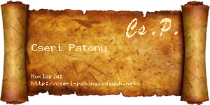 Cseri Patony névjegykártya